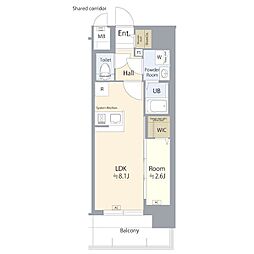 名古屋市西区新道1丁目マンション 1LDKの間取図画像