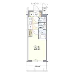 名古屋市西区新道1丁目マンション 1Kの間取図画像