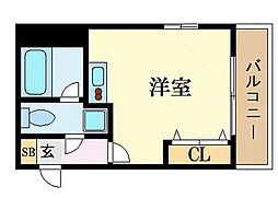 アルテシアン夙川 ワンルームの間取図画像