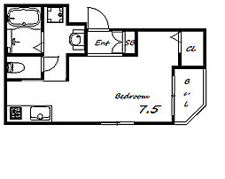 ワコーレヴィータ神戸上沢通サウス ワンルームの間取図画像
