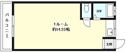 マンションヒラミツパート2 ワンルームの間取図画像