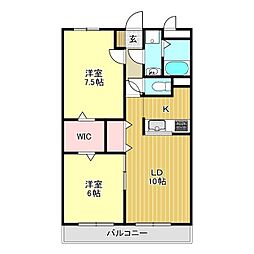 リヴ・ファースト・South 2LDKの間取図画像
