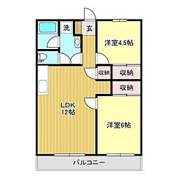 真永マンション 2LDKの間取図画像