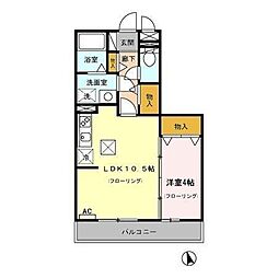 クレールTK 1LDKの間取図画像