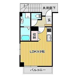 アビターレ平町 ワンルームの間取図画像