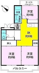 アヴニールドゥモエ 3DKの間取図画像