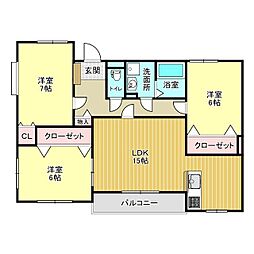 レアールコモド 3LDKの間取図画像
