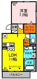 グランシャリオN 1LDKの間取図画像