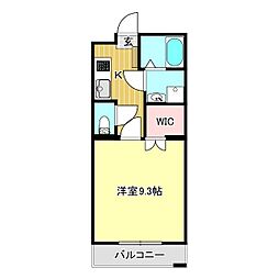 アルシェール 1Kの間取図画像