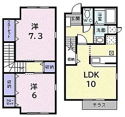 サンフラワー岩波 2LDKの間取図画像