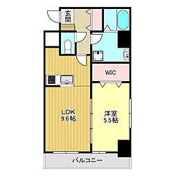 グリーンコート 1LDKの間取図画像