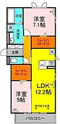 GRASSFIELDSSERENA4 2LDKの間取図画像