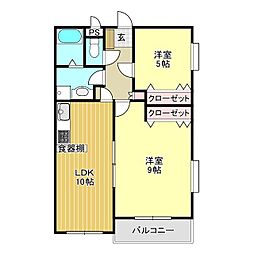 ベルックスA 2LDKの間取図画像