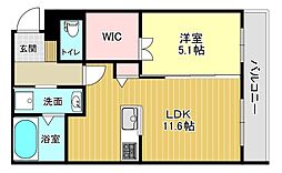 (仮)富士市本市場マンション 1LDKの間取図画像