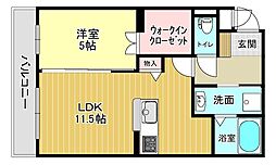 ラヴィオーブ 1LDKの間取図画像