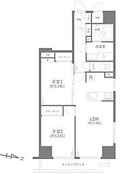 グランベールフォーシーズンズタワー 2LDKの間取図画像