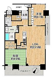 おおみ路 中楽坊 2LDKの間取図画像