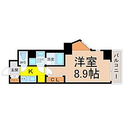 ブランシエスタ金山 1Kの間取図画像