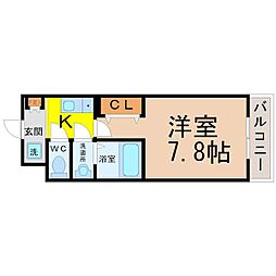 REGALO桜本町 1Kの間取図画像