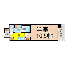 RESIDENCIA尾頭橋駅前 1Kの間取図画像