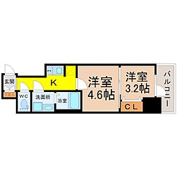 メイクスWアート上前津V 2Kの間取図画像