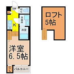 ハーモニーテラス守山 1SKの間取図画像