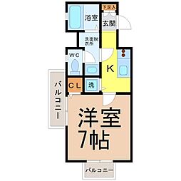 リエス鶴舞EASTTOWER 1Kの間取図画像