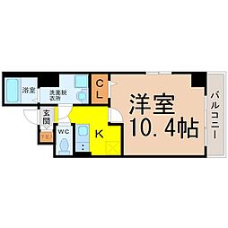 サクシードMt.1金山 1Kの間取図画像