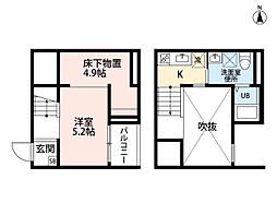 セストチッタ六番町 1Kの間取図画像