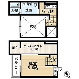 Attic野並 1Kの間取図画像