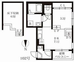 ハーモニーテラス二番6 1SDKの間取図画像