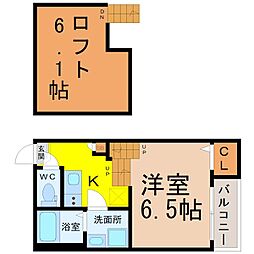 ハーモニーテラスLeapstyleTH 1Kの間取図画像
