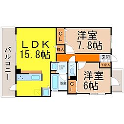 willDo伝馬町 2LDKの間取図画像