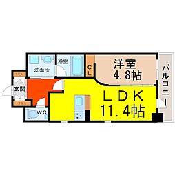 GKfanレジデンス 1LDKの間取図画像