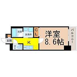 LISBLANC東別院 1Kの間取図画像