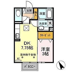 ハイツボナール5 1DKの間取図画像