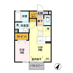 イルカステッロ 1LDKの間取図画像
