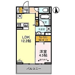 コンフォートヒル 1LDKの間取図画像