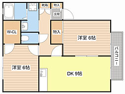 サンシャトレB 2LDKの間取図画像