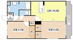 アグリザード 2LDKの間取図画像