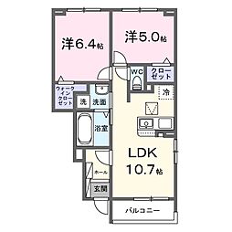 グランデ・ヴェリタ 2LDKの間取図画像