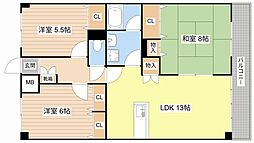 グローバル小山 3LDKの間取図画像