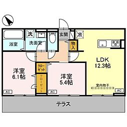 TORISIAS 2LDKの間取図画像