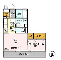 オールベルク 1SKの間取図画像