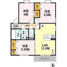 リビングタウン犬塚A 3LDKの間取図画像