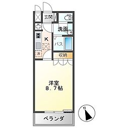 セピアローズ 1Kの間取図画像