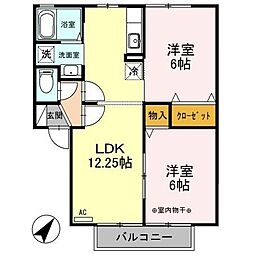 グランサリックスC 2LDKの間取図画像