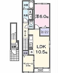 ルミエール城東 1LDKの間取図画像