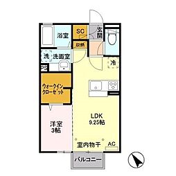 ピーノ・ロングハーモニーA 1LDKの間取図画像