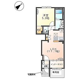 間々田新築アパート(仮) 1LDKの間取図画像